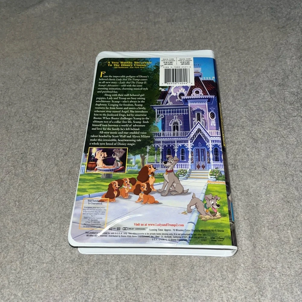 Disney’s Lady & The Tramp II Scamp’s Adventure VHS Movie